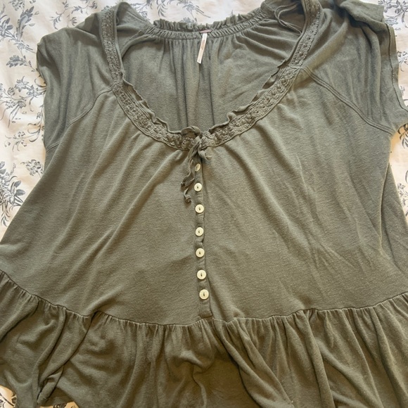 Free people linen rayon pretty boho top - Picture 5 of 5